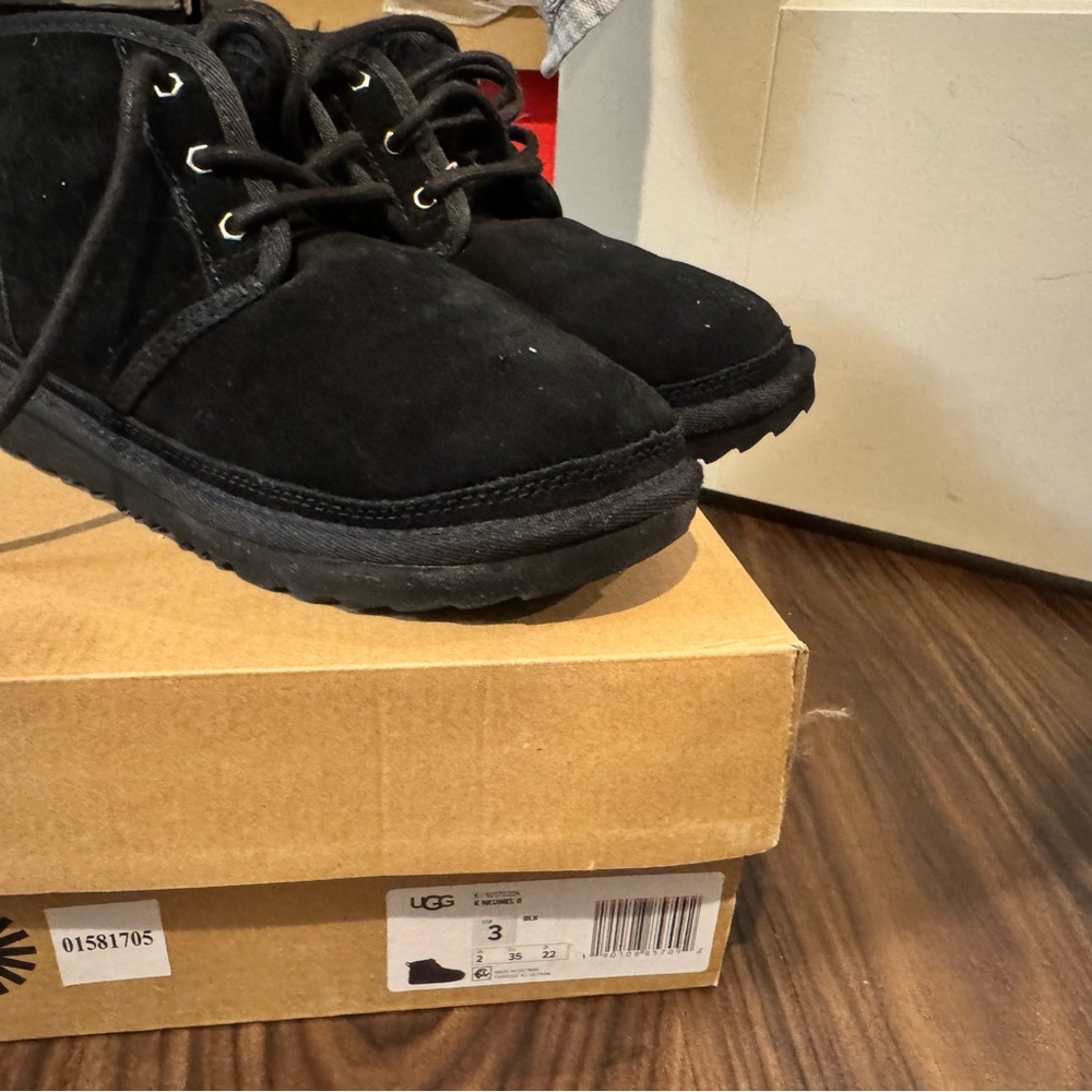UGG Kids Black Suede Boots